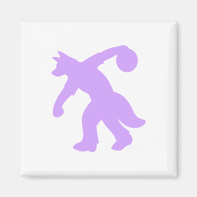 Purple Anthropomorphic Canine Bowling Magnet 0002 (Front)