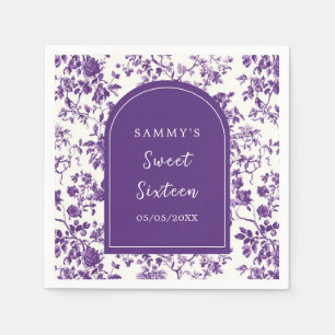 Purple Antique Chinoiserie Sweet Sixteen Napkin