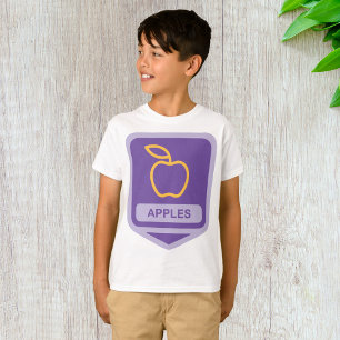 Purple Apple Badge Design Fruit Lover  T-Shirt