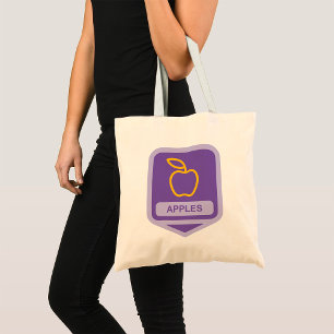 Purple Apple Badge Design Fruit Lover  Tote Bag