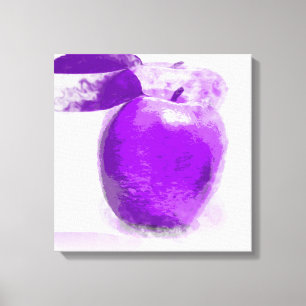 Purple Apple painting #2 - Wrapped Canvas