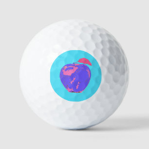 Purple Apple Pop Art Golf Balls