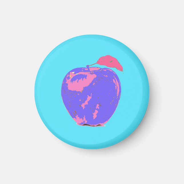 Purple Apple Pop Art Magnet (Front)