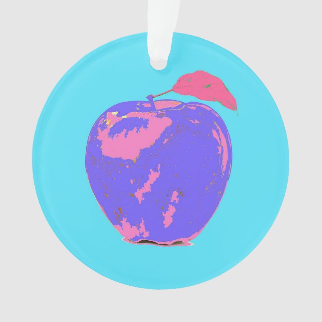 Purple Apple Pop Art Ornament (Front)