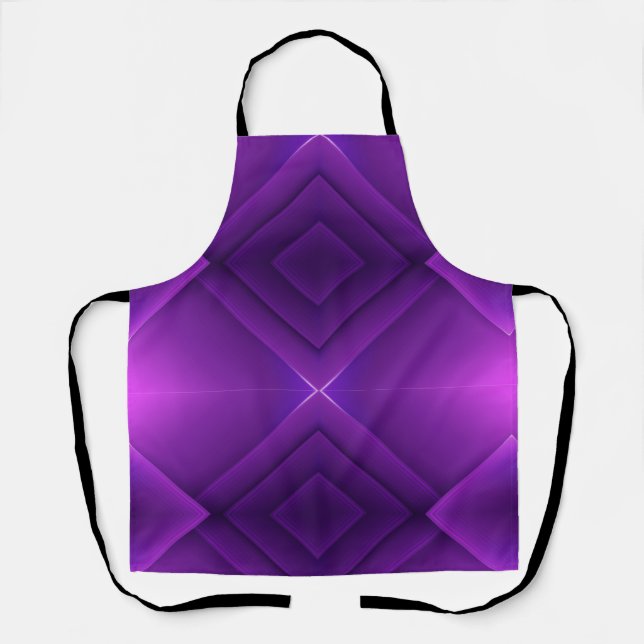 Purple apron with a geometric diamond pattern (Front)