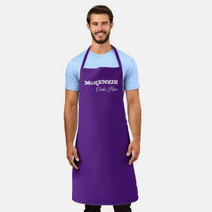 Purple Apron with Text
