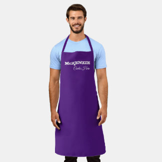 Purple Apron with Text