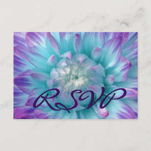 PURPLE AQUA BLUE Dahlia RSVP Wedding Response