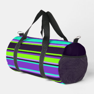 Purple, Aqua, & Chartreuse Striped Cut Sew Bag