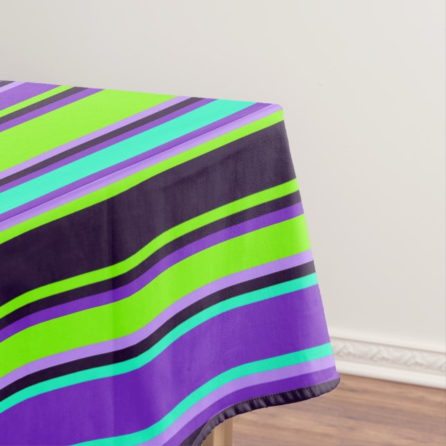 Purple, Aqua, & Chartreuse Tablecloth (In Situ)