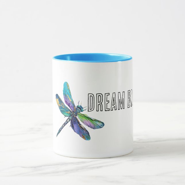 Purple Aqua Dragonfly Dream Mug (Center)