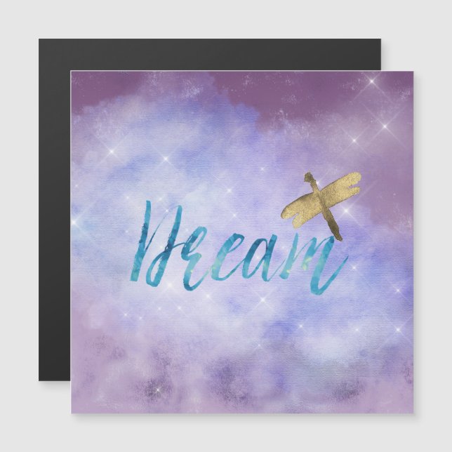 Purple Aqua Dream Gold Dragonfly (Front/Back)