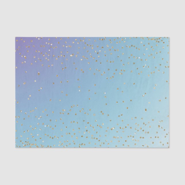 Purple Aqua Gold Sparkle  Tissue Paper (Front)
