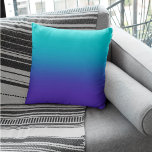 Purple Aqua Gradient Cushion<br><div class="desc">Ombré colour gradients are a massive trend from clothing to home decor to device cases! This fade-out effect is such a beautiful way to display any colour or combination of colours. Colours in this gradient are purple to aqua reminiscent of the variations of colour in the waters of the Caribbean...</div>