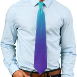 Purple Aqua Gradient Ombre Tie<br><div class="desc">Deep Purple meets aqua turquoise blue in this amazing gradient ombré colour blend</div>