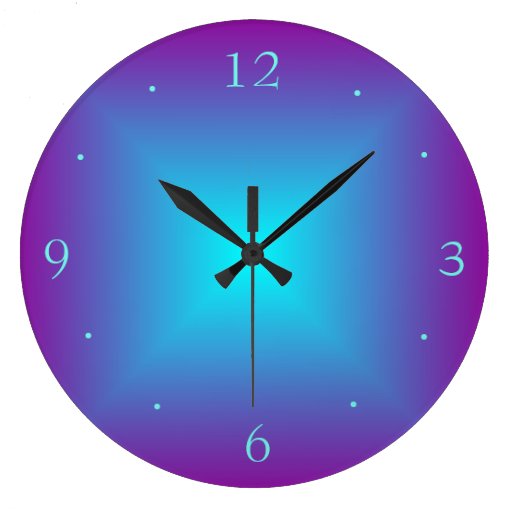 Image of Purple/Aqua Illuminated Printed Design Wall Clock