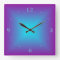 Purple/Aqua Illuminated Printed  Design Wall Clock