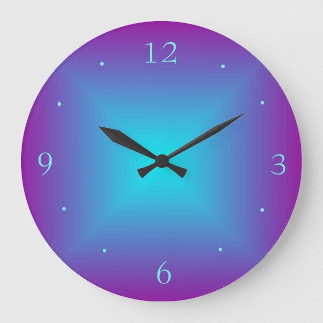 Purple/Aqua Illuminated Printed  Design Wall Clock (Front)