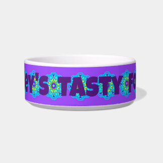 Purple Aqua Mandala Pattern Boho Pet Bowl