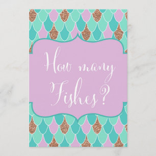 Purple Aqua Mermaid Baby Shower Game Invitation