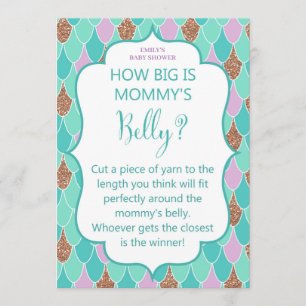 Purple Aqua Mermaid Baby Shower Game Invitation