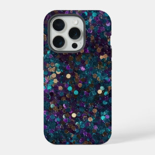 Purple Aqua Mermaid Sparkle iPhone 15 Pro Case