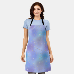 Purple Aqua Silver Sparkle Confetti Apron