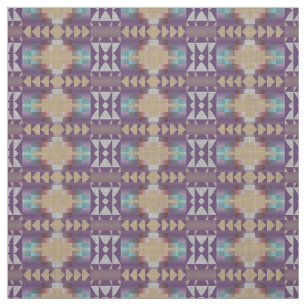 Purple Aqua Turquoise Taupe Beige Red Ethnic Look Fabric
