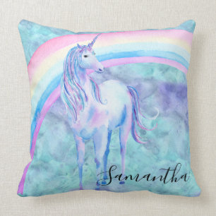 Purple Aqua Unicorn Dream Cushion