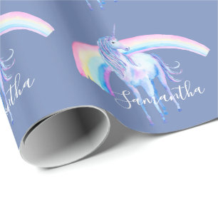 Purple Aqua Unicorn Dream Wrapping Paper