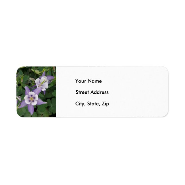 Purple Aquilegia, Columbine Address Label (Front)