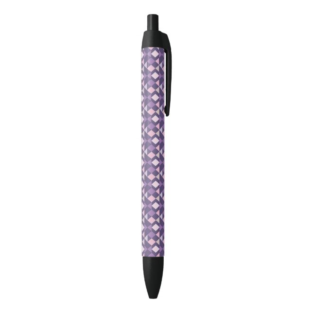 Purple Arabic Geometric Pattern Black Ink Pen (Bottom (Vertical))