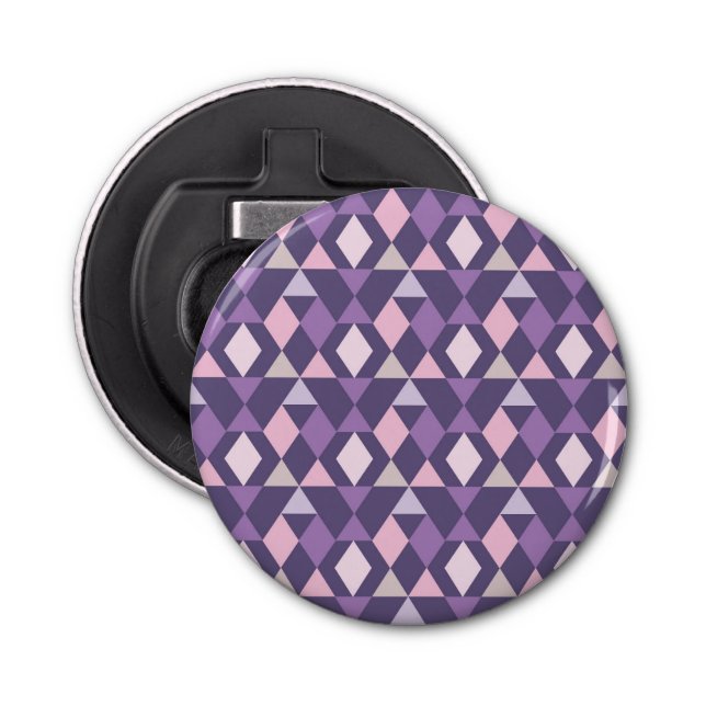 Purple Arabic Geometric Pattern Bottle Opener (Front)