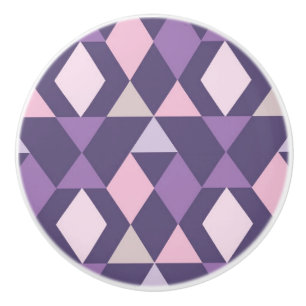 Purple Arabic Geometric Pattern Ceramic Knob