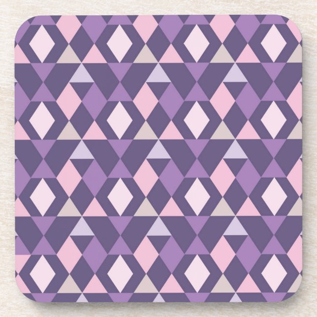 Purple Arabic Geometric Pattern Coaster (Front)