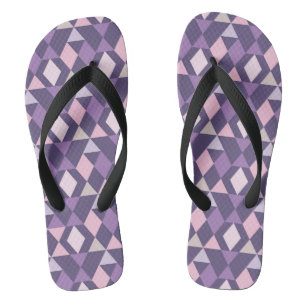 Purple Arabic Geometric Pattern Flip Flops