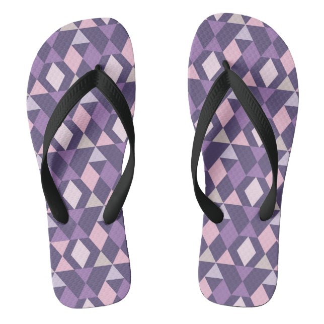 Purple Arabic Geometric Pattern Flip Flops (Footbed)
