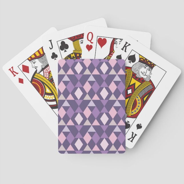 Purple Arabic Geometric Pattern Playing Cards (Back)