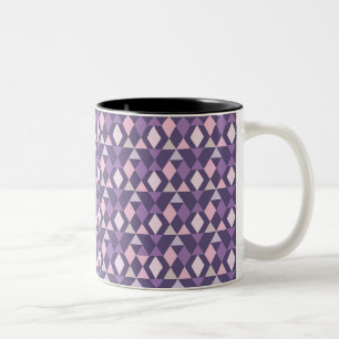 Purple Arabic Geometric Pattern Two-Tone Coffee Mug