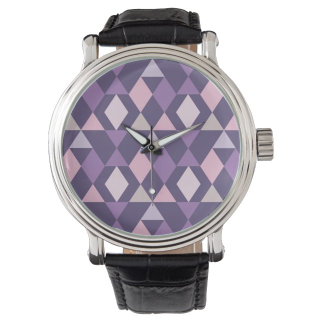 Purple Arabic Geometric Pattern Watch (Front)