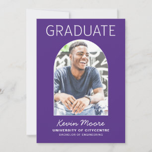 Purple Arch Photo Graduation Invitation