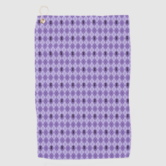 Purple argyle golf towel (Front)