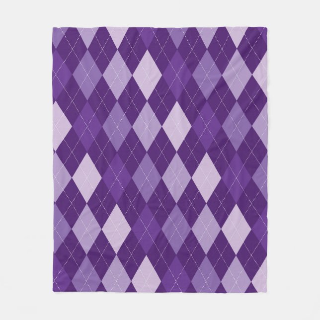 Purple argyle pattern fleece blanket (Front)