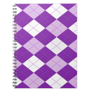 Purple Argyle Pattern Notebook
