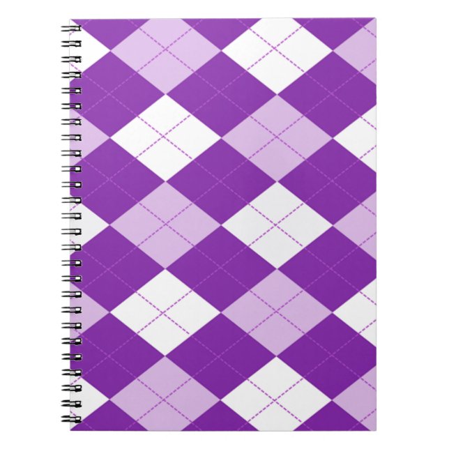 Purple Argyle Pattern Notebook (Front)