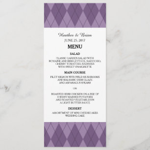 Purple Argyle Wedding Menu