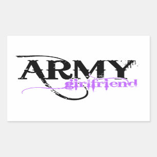 Purple Army Girlfriend Rectangular Sticker