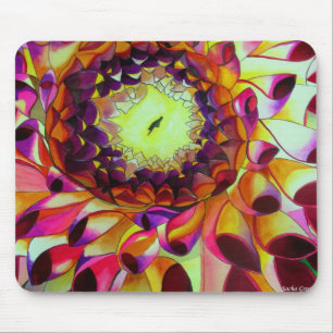 Purple art abstract Dahlia Mouse Mat