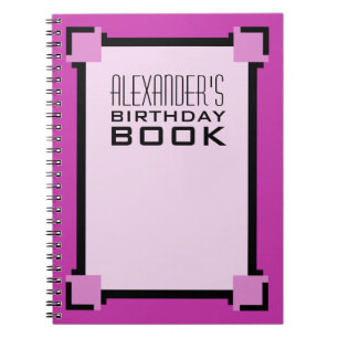 Purple Art Deco Birthday Book