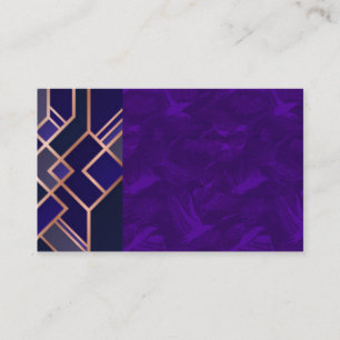 Purple Art Deco China Silk Business Card